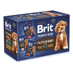 BRIT Premium by Nature Dog Fillets in Gravy Multipack 12x85g šlapias maistas padaže suaugusiems šunims