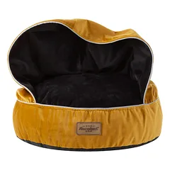 RECOBED pufas su antklode Velūras medaus/juodas S Ø55cm