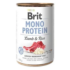 Brit Care Mono Protein Lamb & Rice monoproteininiai konservai šunims su ėriena ir ryžiais, jautriai virškinimo sistemai, 400 g