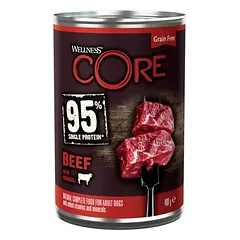 Wellness Core Adult 95% Single Protein drėgnas maistas šunims 6 x 400 g — 2 nuotrauka