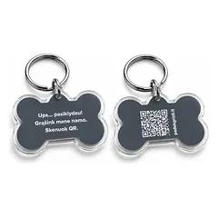 Padėk Grįžti kauliuko formos QR PAKABUKAS
