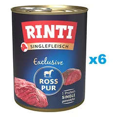 RINTI Singlefleisch Exclusive Horse Grynas monoproteinas 6x800 g