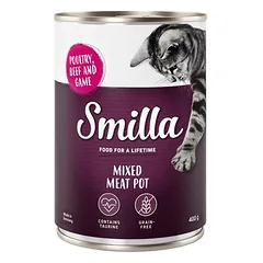 Smilla indeliai su įvairiomis mėsomis drėgnas maistas katėms 6 x 400 g — 4 nuotrauka