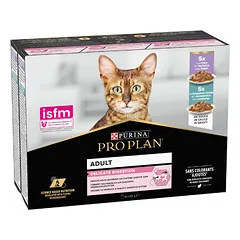 Purina Pro Plan Adult Delicate Digestion su kalakutiena ir jūros žuvimis, drėgnas maistas katėms, rinkinys 10 x 85 g