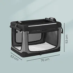 Sulankstoma šunų transportavimo dėžė, 600D Oxford audinys, 76x53x53 cm — 3 nuotrauka