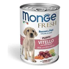 MONGE Fresh konservuotas pašaras su veršiena ir daržovėmis šuniukams, 400 g parduotuvėje petreon.lt