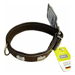 Hunter Collar Croque Art Bone 40 nickel Faux Leather Kroko brown/brown