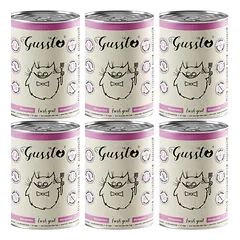 GUSSTO Cat Fresh Goat šlapias kačių maistas su ožkiena, 6 x 400 g