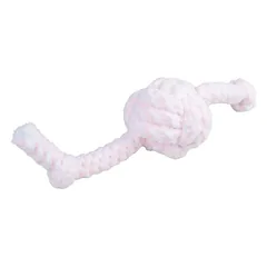 Duvo+ Hundespielzeug Puppy Soft Seil Ball mit 2 Knoten rosa/weiß