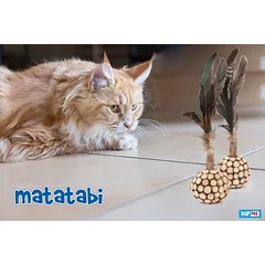 Happet matatabi rutulys su plunksna, antistresinis žaislas katėms – nuo nuobodulio — 5 nuotrauka