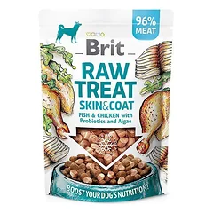 Brit Raw Treat Skin &amp; Coat šaltyje išdžiovinti skanėstai šunims 40 g