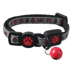 Active Cat Collar Reflective XXS Red atspindintis antkaklis katėms ir kačiukams, reguliuojamas, su varpeliu, 1×16-22 cm