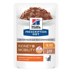 HILL'S PRESCRIPTION DIET k/d + Mobility su vištiena 12 x 85 g paketėliuose