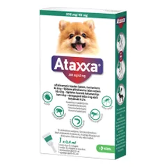 Ataxxa užlašinamas tirpalas šunims nuo erkių, blusų ir uodų, iki 4 kg, 200 mg/40 mg