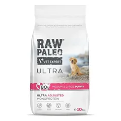 Raw Paleo Ultra sausas maistas vidutinių ir didelių veislių šuniukams su kiauliena 10kg