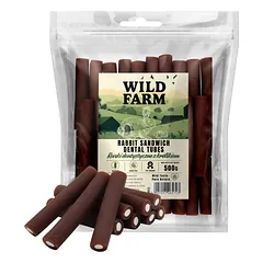WILD FARM Triušių dantų tūbelės 500g skanėstai šunims
