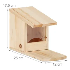 Voverių lesyklėlė su stogeliu 17,5x12x25cm., šviesiai rudos spalvos — 4 nuotrauka