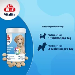 8in1 Vitality multivitaminų tabletės šuniukams, papildas — 5 nuotrauka