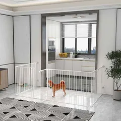 Šunų aptvaras PawHut 154x154x90cm., baltos spalvos — 2 nuotrauka