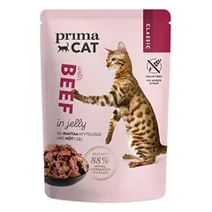 PrimaCat Classic drebučiuose, drėgnas maistas katėms, ekonominė pakuotė 24 x 85 g, 80 - 99 g — 4 nuotrauka
