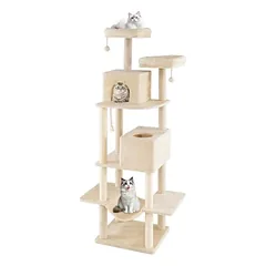 Giantex 2-In-1 Katzentoilettenschrank Mit Ablagen Und Seitlichem Eingang