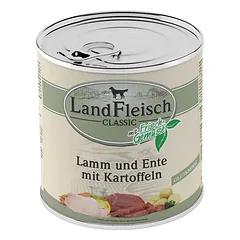 Landfleisch konservai šunims, ėriena, antiena, bulvės, 800g
