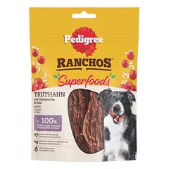 PEDIGREE Ranchos Superfoods 7 x 70 g papildomas ėdalas suaugusiems šunims su kalakutiena, spanguolėmis ir ryžiais