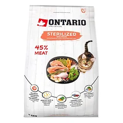 Ontario Cat Sterilised Salmon sausa maisto katėms sterilizuotoms su lašiša ir vištiena, 2 kg — 3 nuotrauka
