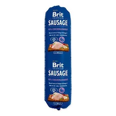 Brit Premium Sausage Chicken & Rabbit visavertis dešros maistas suaugusiems šunims su vištiena ir triušiena, 800 g