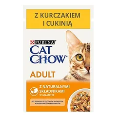 CAT CHOW Adult Maistas katėms Vištiena su cukinija 85 g želė nuotrauka