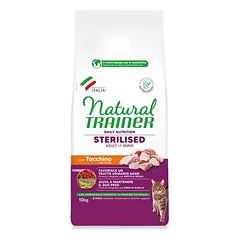 Natural Trainer Sterilised su kalakutiena, sausas maistas katėms, > 10 kg — 3 nuotrauka