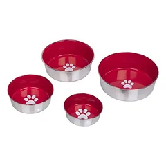 Nobby Edelstahlnapf Heavy Paw, rutschfest rot