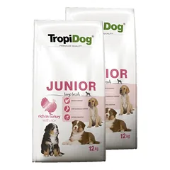 TROPIDOG Premium Junior L su kalakutiena ir ryžiais 2x12kg