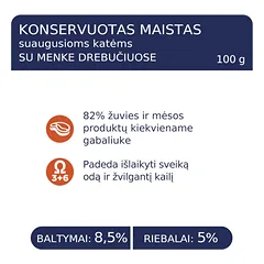 CLUB 4 PAWS Premium konservai suaugusioms katėms su menke 80g x 24 vnt — 2 nuotrauka