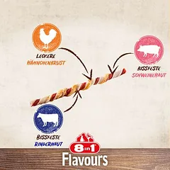8in1 Triple Flavour Twisted kramtomosios lazdelės, skanėstai šunims — 3 nuotrauka
