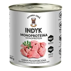KUCHNIA SZEFA Monoproteina kalakutiena 800g šlapias maistas šunims