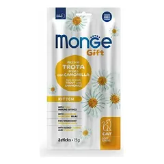 Monge Cat Gift Soft Sticks Kitten Rich in Fresh Trout with Chamomile 15 g