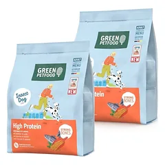 GREEN PETFOOD InsectDog with Salmon High Protein 2x900g su vabzdžių baltymais ir lašiša aktyviems šunims
