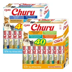INABA Churu katėms – mišrios skonio su tunu ir vištiena 80x14 g