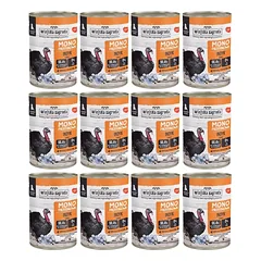 WIEJSKA ZAGRODA Monobaltinis kalakutiena šlapias maistas šuniukams, 12 x 400 g