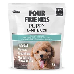 Four Friends Puppy Lamb & Rice begrūdė sausas ėdalas šuniukams su ėriena, 1 kg