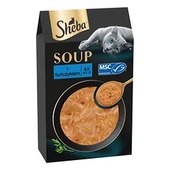 SHEBA Soup su tunu 4x40 g papildoma drėgna maistas katėms