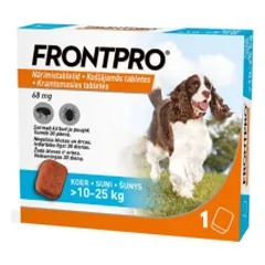 Frontpro kramtomos tabletės nuo erkių ir blusų šunims (10-25 kg), 1 vnt. nuotrauka