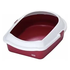 Open cat toilet with border ECO (M) 43x56x14 cm bordo