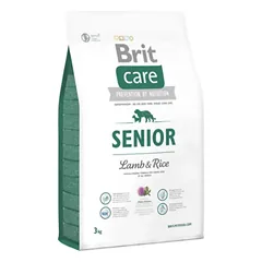 Brit Care hipoalerginis sausas maistas vyresniems šunims su ėriena ir ryžiais 3 kg