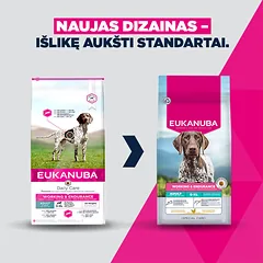 Eukanuba Daily Care Working and Endurance sausas maistas šunims su vištiena, 15 kg