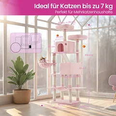 Kačių draskyklė 206 cm, su 13 draskymo kolonų — 2 nuotrauka