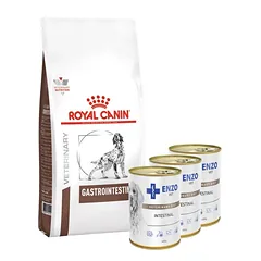 ROYAL CANIN Gastro Intestinal GI25 2kg ŠUNYS + ENZO VET Žarnyno dieta šunims su ėriena 3x400g