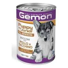 Gemon all breeds puppy konservuotas pašaras su vištienos ir kalakutienos gabaliukais 415g