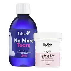 Blovi No More Tears 250ml + Tear Stain Remover - eye stain removal kit for dogs and cats